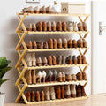Zapatera Modelo X Bamboo 6 Niveles Shoe Rack Convertible Shoe Shelf/Cabinet Modern Home Furniture Multifunctional