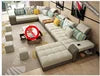 Home Furniture Popular Modern U Shape Sectional Corner Customized  Linen Flannel Fabric Cheap Guangzhou Sofa Set for Living Room