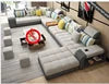 Home Furniture Popular Modern U Shape Sectional Corner Customized  Linen Flannel Fabric Cheap Guangzhou Sofa Set for Living Room