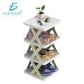 Foldable 4-Level Shoe Rack Organizer ELE-GATE Modern Minimalist Plastic Storage Shelf Home Furniture Freestanding Living Room