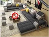 Home Furniture Popular Modern U Shape Sectional Corner Customized  Linen Flannel Fabric Cheap Guangzhou Sofa Set for Living Room