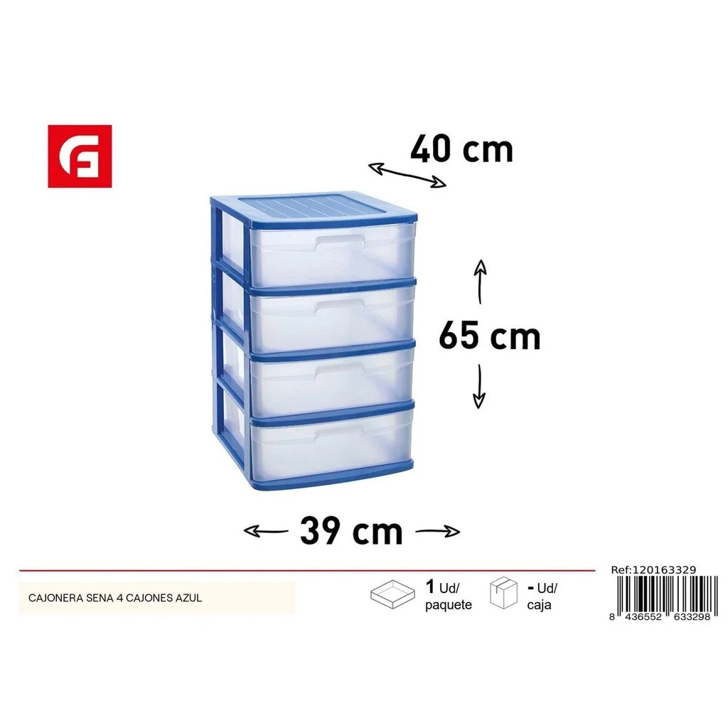 4-drawer blue plastic chest of drawers - Home furniture