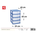4-drawer blue plastic chest of drawers - Home furniture
