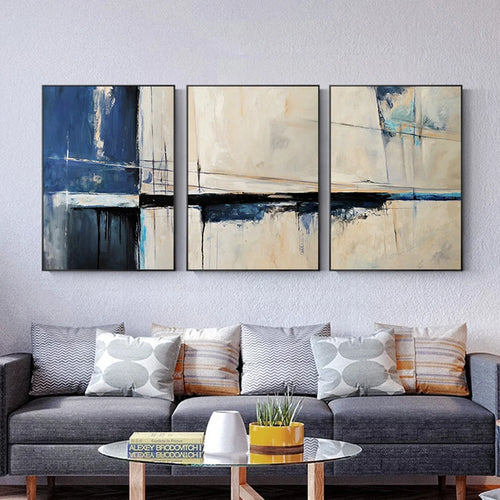 Abstract Blue Nordic Oil painting Wall Art Pictures Canvas Painting for Home Decor Cuadros Living Room Decoration
