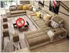 Home Furniture Popular Modern U Shape Sectional Corner Customized  Linen Flannel Fabric Cheap Guangzhou Sofa Set for Living Room