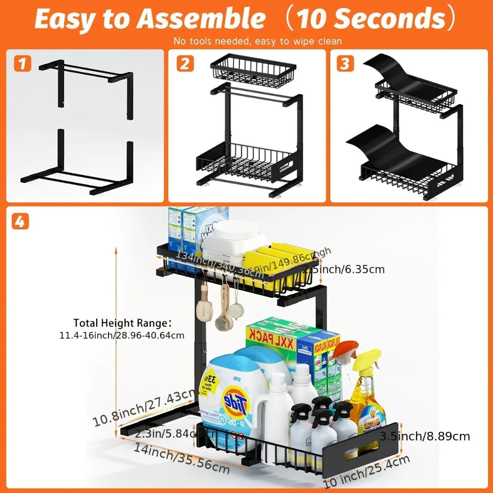 2-Tier Pull-Out Under-Sink Organizer