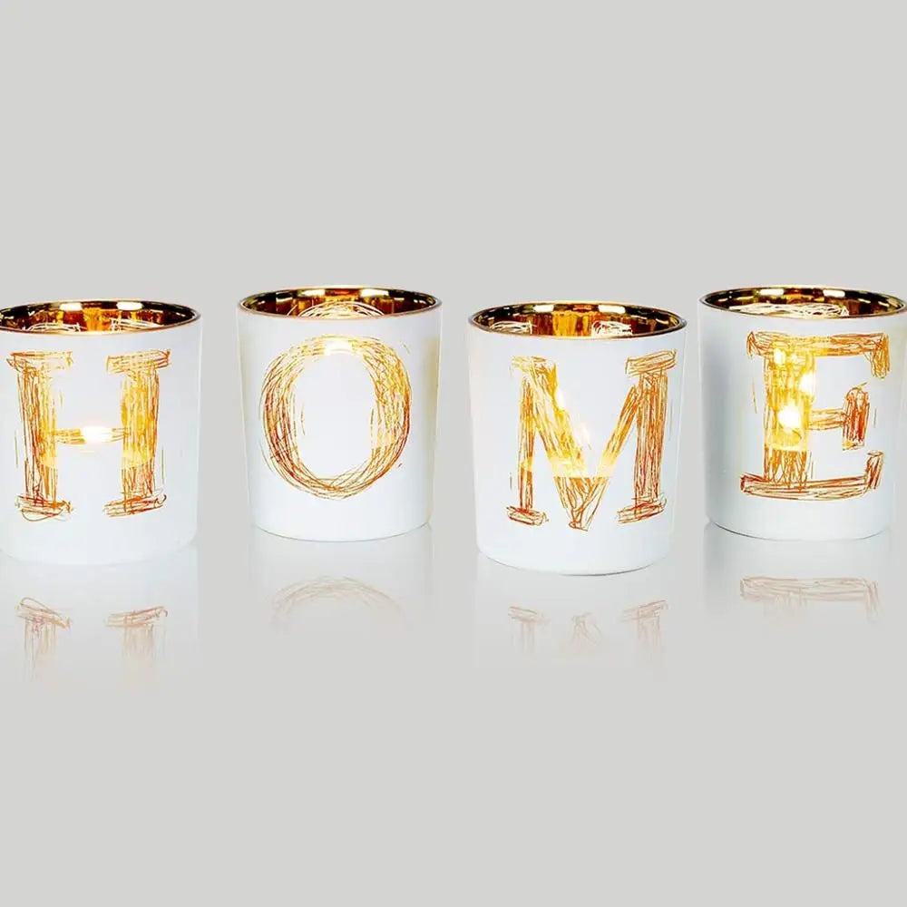 Centerpiece Votive Candle Holder Set of 4, Decorative Candle Holders for Festival Day, Wedding, Home Party